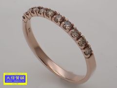 K10 ローズゴールド ハーフエタニティ ダイヤリング 0.20ct 7号 0.94g 中古A 【送料無料】 C-9417【質屋出品】