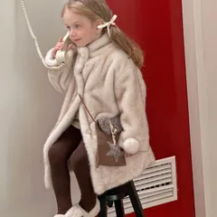 ボアコート 子供服 キッズ  女の子 子供服 子供服 こども ジャケット ボアジャケット 長袖 ふわふわ アウター 厚手コー 暖かい もこもこ 上着 通学 通園 無地 秋 冬 防寒 寒さ対策 子供用 韓国風 haoxin02☆DZ10のサムネイル
