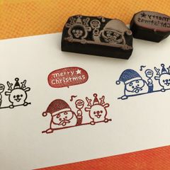 クリスマスはんこ＊サンタクロース&トナカイ「Merry Christmas★」