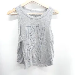 ◇ ⊂ RVCA ドット柄　ロゴプリント タンクトップ サイズS グレー ネイビー メンズ E  【1410100005833】