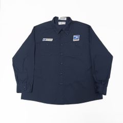 aramark アラマーク 長袖 ワークシャツ 企業ロゴ ワッペン ネイビー 2XL