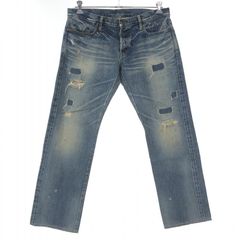 【中古】HYSTERIC GLAMOUR 小窓リメイク デニムパンツ 34 4AP-2104 ブルー ヒステリックグラマー[10]