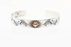 アリゾナフリーダム ARIZONA FREEDOM K18 SILVER 太陽神 唐草 バングル ブレスレット シルバー925 10mm シルバーカラー 【ブランド古着ベクトル】【中古】☆AA★▲250427