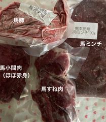 国産生馬肉お試しセット1　5種類　馬筋膜サービス