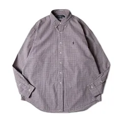 90s RALPH LAUREN チェック コットン ボタンダウン シャツ XL / 90年代 オールド POLO ポロ ラルフローレン BLAKE マルチカラー