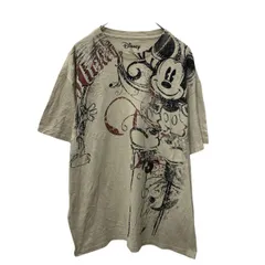 Disney 半袖 キャラクター プリントTシャツ XL ベージュ ディズニー ミッキー 古着卸 アメリカ仕入 a704-5665