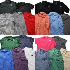 古着卸 まとめ売り ポロシャツ 20枚セット (メンズ 2XL ) ナイキ チャップス ワンポイント 無地 ボーダー 中古 古着 MZ1481