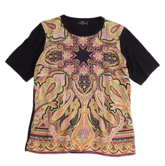 美品 エトロ ETRO ニット セーター 半袖 ショートスリーブ シルク切替 総柄 ペイズリー柄 トップス メンズ 46(S相当) マルチカラーのサムネイル