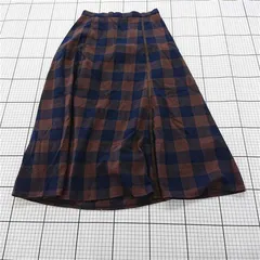 ◇ ⊆ Dessin デッサン チェック柄 ロング丈 フレア スカート サイズ1 ブラウン系 レディース E  【1509180011480】