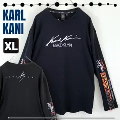 KARL KANI カールカナイ★両面刺繍デザイン/サイドプリント★ヘビーウエイト長袖Tシャツ/ロンT★メンズXL  #2503M004のサムネイル