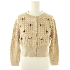 デイシー deicy 装飾付き クロップドカーディガン ニット ケーブル編み クルーネック F ベージュ /AT ■OS