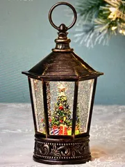 ★★★人気商品です★リキッドLEDヘキサゴンランタン/ツリー※電池/USB仕様✴︎ハルモニア✴︎人気商品✴︎雑貨屋さんXmas商品✴︎キラキラ舞い上がる✴︎スノードームと同様