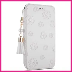 ホワイト_iPhone SE 第三世代/第二世代 iphone se ケース 第2世代 手帳型 背面透明 かわいい 4.7インチ対応 安い タッセル付き 2022最新 iphone SE 手帳型ケース 花柄 アイフォンSE3ケース 薄型 背面クリア スマホケー