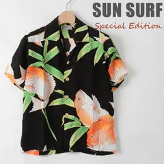 サンサーフ　真鯛 アロハ シャツ　タイ　ブラック　レーヨン　ＫＡＬＡＫＡＵＡ　黒 2025年最新】SUN SURF サンサーフ 真鯛の人気アイテム - メルカリ