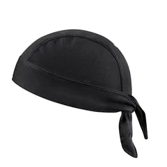 海賊 帽子 バンダナキャップ ヘッドバンド スカーフ 汗止め バンダナキャップ 通気素材 熱中対策 バンダナ 野外活動 紫外線 UVカット 速乾 吸汗 汗止め(ブラック)