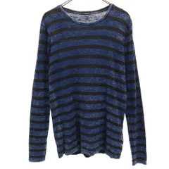 デンハム ボーダー柄 長袖 ヴィンテージ加工 カットソー S ネイビー DENHAM ロンT メンズ