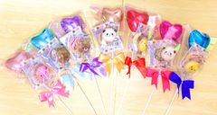 小さい子にも　プチバルーン付お菓子ブーケ♡7個　プチギフト　発表会　結婚式　卒業　卒園　ハロウィン　クリスマス　キャンディーブーケ　お菓子ブーケ　プレゼント　花束の代わりに　お配り用　色、形選べます　喜ばれる　映え　バルーンブーケ　お菓子ブーケ　可愛い　大人気