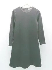 ◇ URBAN RESEARCH Sonny Label 裏起毛素材　背面ジッパー開閉 長袖 ミドル ワンピース サイズF ブラック レディース E  【1304120026384】