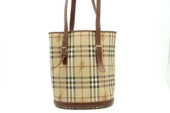 バーバリー ヴィンテージ ショルダー バッグ トート ノバチェック シャドーホース バケツ PVCレザー ベージュ Burberry 2169h