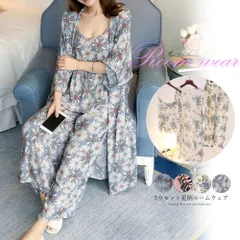 花柄ルームウェア 3点セット レディース