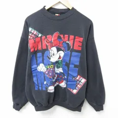 XL/古着 長袖 スウェット メンズ 90s ディズニー DISNEY ミニーマウス クルーネック 黒 ブラック spe 25feb05 中古 スエット トレーナー ト