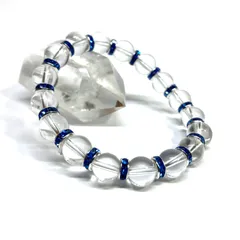 水晶 パワーストーン ブレスレット  8mm 4月 誕生石 （ブルー）メンズ・レディース　男性・女性　数珠ブレス　開運  [m]
