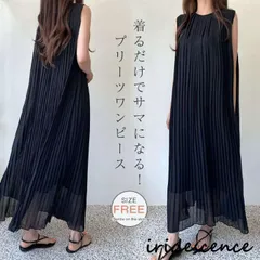 ワンピース ノースリーブ プリーツ ワンピース 春 夏 レディース ロング丈 大きいサイズ 夏 無袖 シフォン ワンピース 体型カバー 着痩せ 着回し