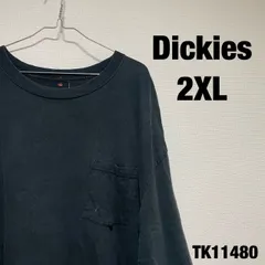Dickies Tシャツ 半袖 2XL ブラック 無地 シンプル 胸ポケット 大きいサイズ ディッキーズ RN20697 古着 TK11480