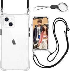 【大人気】iPhone 13 Pro ケース ショルダースマホ カバー【ブラック縄掛け付き】【レンズ保護】HILEGENER アイフォン13 プロ 用 カバー 肩掛け 縄掛けケースおしゃれ 斜めかけケース かわいい縦/横 2WAY 調節可能なショルダー クロス