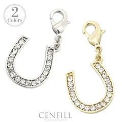 アクセサリー チャーム 馬蹄 18Kプレーティング チャーム イニシャル チャーム  ストラップ アルファベット パーツ アクセサリー キーホルダー キラキラ パーツ ファスナー DIY かわいい レディース マスク チャーム マスクチャーム フ