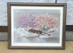 額縁絵画 floor1700men バイオリンと花(JM16066◆