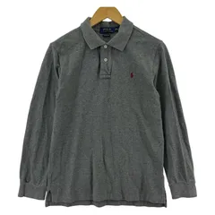 POLO RALPH LAUREN ポロ・ラルフローレン ワンポイントロゴ刺繡 長袖ポロシャツ sizeL/G(14-16)/グレー