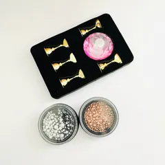 【まとめ売り】レジン用 ネイルスタンド＆ブリオンパーツセット ディスプレイ＆装飾に