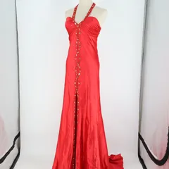 【パーティドレス】レッド IRMA ワンピース ドレス 無地 赤 光沢 艶 ロング キャバドレ 結婚式 発表会 サテン生地 セクシー 綺麗 きれいめ レディース キャバ ステージ 舞台 かわいい シンプル 背中開き スカート 細見え スタイルアップ 映え