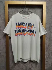 【US古着】90's HARLEY-DAVIDSON HOLOUBEK Inc.1994 Short sleeve t-shirt / ハーレーダビッドソン  フレイムロゴ  両面プリント 半袖Tシャツ ホワイトM