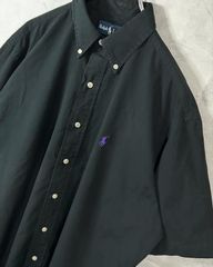 90s "Ralph Lauren" Short Sleeve button-down Shirt Black