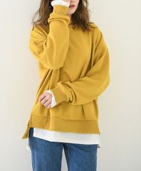 8色！1枚2役 重ね着風 トレーナー 大きいサイズ レイヤード風 長袖 パーカー スウェット カットソー ゆったり レディース