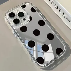 ミラードットケース iPhone17 iPhone17air iPhone16e iPhone16 iPhone15 iPhone14 ミラーケース 水玉 オシャレ 人気