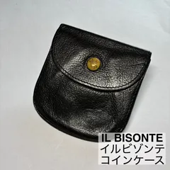 【極美品】イルビゾンテ　コインケース　小銭入れ　レザー　ブラック IL BISONTE（イルビゾンテ） コインケース 小銭入れ IL BISONTE WALLET