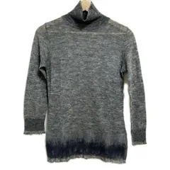 ERMANNO SCERVINO(エルマノシェルビーノ) 長袖セーター サイズ42 L レディース - グレー×ダークグレー タートルネック