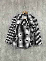 H＆M エイチアンドエム ギンガムチェック ジャケット size38/白ｘ黒 ■■ レディース