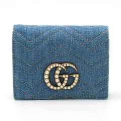 ハリヌズミ様 GUCCI グッチ アクセサリーポーチ GG デニムw3