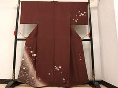 平和屋着物▽江戸小紋 単衣 舞扇文 正絹 逸品 CAAW1251xi