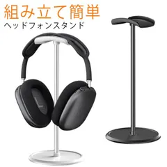 AirPods Max 対応 ヘッドホンスタンド ヘッドフォン 掛け ハンガー アルミ合金 マウント 卓上 スタンド ホルダー 組み立て式　アルミスタンド 収納 展示 ディスプレイ シルバー ブラック#kaka3381