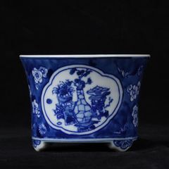 大清康熙年制青花氷梅鳳紋賞盤 景徳鎮 陶磁器 装飾品 現代工芸品 美術品 置物 大清康熙年制青花氷梅鳳紋賞盤 景徳鎮 陶磁器 装飾品 現代工芸品