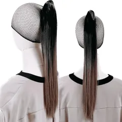 Luce brillare ポニテールウィッグ クリップ ストレート エクステ レディース ウィッグ グラデーション ハイライト ロング 短い 30cm 40cm 50cm 60cm 耐熱 子供 キッズ 髪飾り カラフ [パープルグラデーション] [50cm]