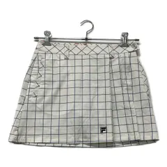 中古 レディース フィラゴルフ FILA GOLF スカート S 白   一体型インナーパンツ付き 格子柄