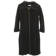 Calvin klein カルバンクライン 長袖 ニット ジップ ワンピース P ブラック レディース 古着