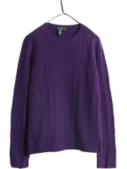 【お得なクーポン配布中!】 90s LAUREN ラルフローレン ケーブル ニット セーター レディース XL オールド ポロ メリノ ウール アンゴラ ラビット ヘアー クルーネック