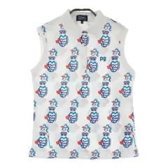 サイズ：0 PEARLY GATES パーリーゲイツ ; ノースリーブポロシャツ マーメイド柄 ホワイト系 [240101361466]# ゴルフウェア レディース ストスト